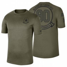 Wholesale Cheap Dallas Cowboys #90 Demarcus Lawrence Olive 2019 Salute To Service Sideline NFL T-Shirt