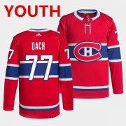 Wholesale Cheap Youth Montreal Canadiens #77 Kirby Dach Red Stitched Jersey