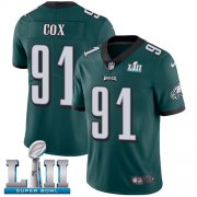 Wholesale Cheap Nike Eagles #91 Fletcher Cox Midnight Green Team Color Super Bowl LII Men's Stitched NFL Vapor Untouchable Limited Jersey