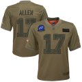 Wholesale Cheap Youth Buffalo Bills #17 Josh Allen Nike Camo 2019 Salute to Service Game Jersey