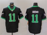 Men's Philadelphia Eagles #11 A. J. Brown Black F.U.S.E. Vapor Untouchable Football Stitched Jersey