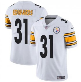 Cheap Men\'s Pittsburgh Steelers #31 Daijun Edwards White Vapor Untouchable Limited Football Stitched Jersey