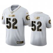 Wholesale Cheap Green Bay Packers #52 Rashan Gary Men's Nike White Golden Edition Vapor Limited NFL 100 Jersey