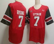 Cheap Men's Utah Utes #7 Cameron Rising Red 2024 College Football Jersey