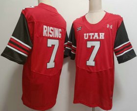 Cheap Men\'s Utah Utes #7 Cameron Rising Red 2024 College Football Jersey