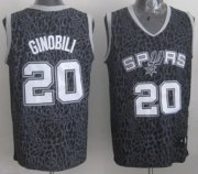 Wholesale Cheap San Antonio Spurs #20 Manu Ginobili Black Leopard Print Fashion Jersey