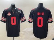 Cheap Men's Ohio State Buckeyes #0 OH-IO Black 2025 CFP Final With National Champions Patch F.U.S.E. Vapor Limited Stitched Football Jersey