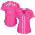 Wholesale Cheap White Sox #7 Tim Anderson Pink Fashion Women's Stitched MLB Jersey