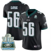 Wholesale Cheap Nike Eagles #56 Chris Long Black Alternate Super Bowl LII Champions Youth Stitched NFL Vapor Untouchable Limited Jersey