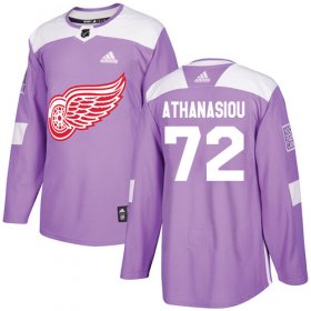 Wholesale Cheap Adidas Red Wings #72 Andreas Athanasiou Purple Authentic Fights Cancer Stitched NHL Jersey