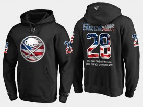 Wholesale Cheap Sabres #28 Zemgus Girgensons NHL Banner Wave Usa Flag Black Hoodie