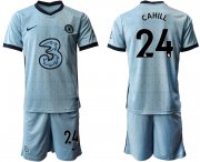 Wholesale Cheap Men 2020-2021 club Chelsea away Light blue 24 Soccer Jerseys