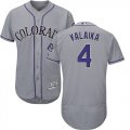 Wholesale Cheap Rockies #4 Pat Valaika Grey Flexbase Authentic Collection Stitched MLB Jersey