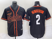 Wholesale Cheap Men's Baltimore Orioles #2 Gunnar Henderson Black Cool Base Stitched Baseball Jersey