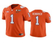 Wholesale Cheap Men's Clemson Tigers #1 Derion Kendrick Orange 2020 National Championship Game Jersey