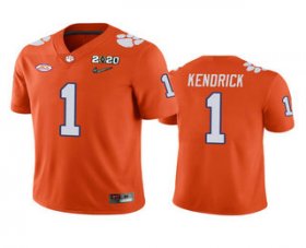 Wholesale Cheap Men\'s Clemson Tigers #1 Derion Kendrick Orange 2020 National Championship Game Jersey