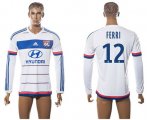 Wholesale Cheap Lyon #12 Ferri Home Long Sleeves Soccer Club Jersey