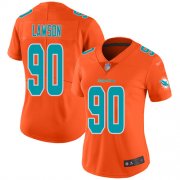 Wholesale Cheap Nike Dolphins #90 Shaq Lawson Orange Women's Stitched NFL Limited Inverted Legend Jersey