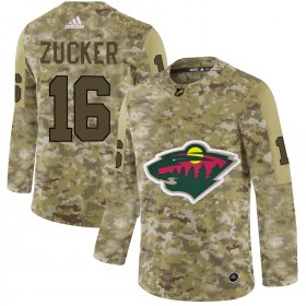 Wholesale Cheap Adidas Wild #16 Jason Zucker Camo Authentic Stitched NHL Jersey