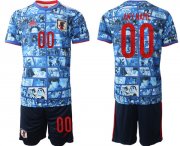 Cheap Men's Japan Custom Blue Home Soccer Jersey Suit