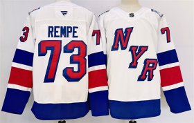 Cheap Men\'s New York Rangers #73 Matt Rempe White 2024-25 Stadium Series Stitched Jersey