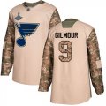 Wholesale Cheap Adidas Blues #9 Doug Gilmour Camo Authentic 2017 Veterans Day Stanley Cup Champions Stitched NHL Jersey