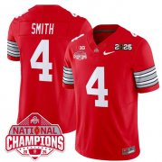 Cheap Men's Ohio State Buckeyes #4 Jeremiah Smith Red 2025 CFP Final With National Champions Patch F.U.S.E. Vapor Limited Stitched Football Jersey