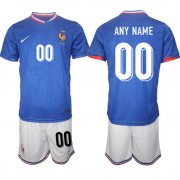 Cheap Men's France Custom Blue 2024-25 Home Soccer Jersey Suit