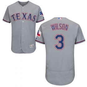 Wholesale Cheap Rangers #3 Russell Wilson Grey Flexbase Authentic Collection Stitched MLB Jersey