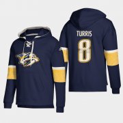 Wholesale Cheap Nashville Predators #8 Kyle Turris Navy adidas Lace-Up Pullover Hoodie