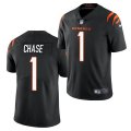 Cheap Men Cincinnati Bengals #1 Ja'Marr Chase Black Vapor Untouchable Limited Stitched Jersey