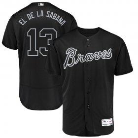 Wholesale Cheap Atlanta Braves #13 Ronald Acuna Jr. El de la Sabana Majestic 2019 Players\' Weekend Flex Base Authentic Player Jersey Black