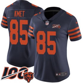 Wholesale Cheap Nike Bears #85 Cole Kmet Navy Blue Alternate Women\'s Stitched NFL 100th Season Vapor Untouchable Limited Jersey