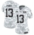 Cheap Women's San Francisco 49ers #13 Brock Purdy 2024 F.U.S.E Arctic Camo Salute To Service Limited Stitched Jersey(Run Small)