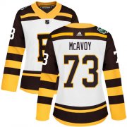 Wholesale Cheap Adidas Bruins #73 Charlie McAvoy White Authentic 2019 Winter Classic Women's Stitched NHL Jersey