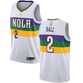 Wholesale Cheap Pelicans #2 Lonzo Ball White Basketball Swingman City Edition 2018-19 Jersey