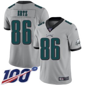 Wholesale Cheap Nike Eagles #86 Zach Ertz Silver Men\'s Stitched NFL Limited Inverted Legend 100th Season Jersey