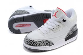 Wholesale Cheap Air Jordan 3 Kids Shoes White/gray cement-red