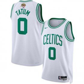 Cheap Men\'s Boston Celtics #0 Jayson Tatum White 2024 Finals Association Edition Stitched Basketball Jersey