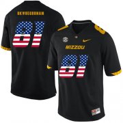 Wholesale Cheap Missouri Tigers 81 Albert Okwuegbunam Black USA Flag Nike College Football Jersey