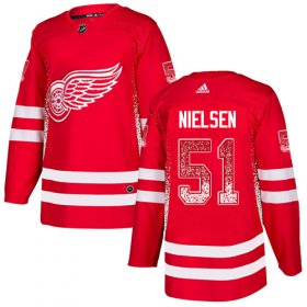 Wholesale Cheap Adidas Red Wings #51 Frans Nielsen Red Home Authentic Drift Fashion Stitched NHL Jersey