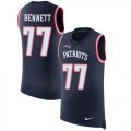 Wholesale Cheap Nike Patriots #77 Michael Bennett Navy Blue Team Color Men's Stitched NFL Limited Rush Tank Top Jersey