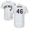 Wholesale Cheap Brewers #46 Corey Knebel White Strip Flexbase Authentic Collection Stitched MLB Jersey