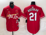 Cheap Men's St. Louis Cardinals #21 Lars Nootbaar Red 2024 City Connect Limited Stitched Baseball Jersey