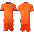 Cheap Men's Netherlands Custom Orange 2024-25 Home Soccer Jersey Suit