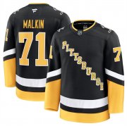 Men's Pittsburgh Penguins #71 Evgeni Malkin Black 2024-25 Alternate Stitched Hockey Jersey