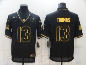 Wholesale Cheap Men\'s New Orleans Saints #13 Michael Thomas Black Gold 2020 Salute To Service Stitched NFL Nike Limited Jersey