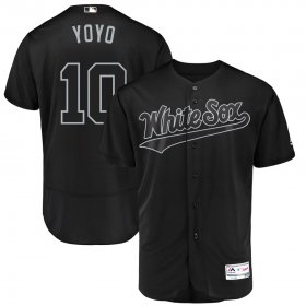 Wholesale Cheap Chicago White Sox #10 Yoan Moncada YoYo Majestic 2019 Players\' Weekend Flex Base Authentic Player Jersey Black