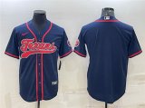 Wholesale Cheap Men's Houston Texans Blank Navy With Patch Cool Base Stitched Baseball Jersey