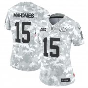 Cheap Women's Kansas City Chiefs #15 Patrick Mahomes 2024 F.U.S.E Arctic Camo Salute To Service Limited Stitched Football Jersey(Run Small)